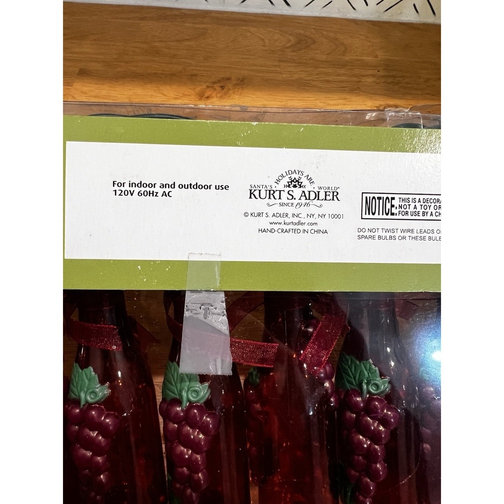 Kurt S. Adler Holiday Cheer Wine Bottle String Lights Party Light Indoor Outdoor - Picture 5 of 8